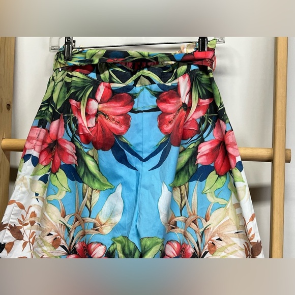 JEALOUS TOMATO Tropical  print wide‎ leg Capri pants size M. - Picture 4 of 11
